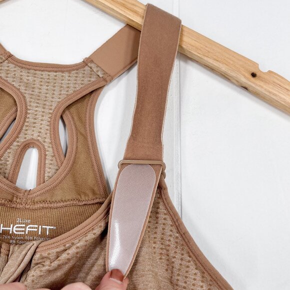 SHEFIT Low Impact Sports Bra Wire Free * no pads * Heathered Tan Size 2X (2LUXE) - Picture 7 of 14